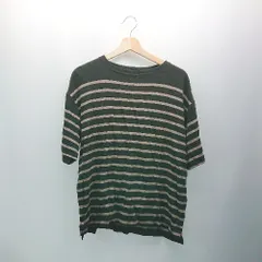 ◇ BEAUTY&YOUTH ボーダー柄 丸首 カジュアル おしゃれ 半袖 Tシャツ サイズS ブラック/グレージュ レディース E  【1307260081633】