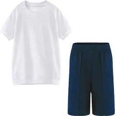 SCHOOL HERO 体操服 上下セット 男女兼用 《抗菌消臭》 綿高混スムース素材 吸汗速乾 ドライ 《高機能Lucool》 スクール キッズ 幼稚園 小学生 中学生 高校生 部活動 運動会 子供用(2枚組（半袖+ハーフパンツ,  140)