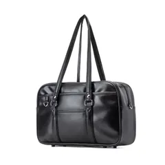 【迅速発送】Wowcarbazole スクールバッグ 高校生 女子 合皮 スクバ 学生 通学 大容量 ボストンバッグ 軽量 肩紐長い 男女兼用