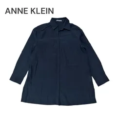 49◯ ANNE KLEIN 長袖シャツ　ネイビー　M
