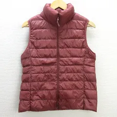 U■ユニクロ/UNIQLO ウルトラライトダウンベスト【L】赤系/LADIES/87【中古】■