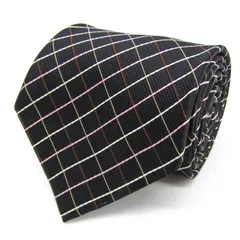 タケオキクチ ブランド ネクタイ シルク 格子柄 PO メンズ ブラック TAKEO KIKUCHI 【中古】