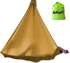 GiGant ギグアント エアリアルヨガ 5ｍx2.8ｍ ハンモック 単体 空中ヨガ 反重力 エクササイズ エアロ( シャンパンゴールド)