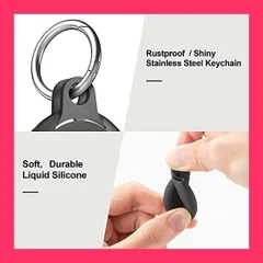 【スタッフおすすめ！】[Migeec] ［4個入］ AirTag 用ケース 2022新モデル 通気 エアタグ 用 カバー キーホルダー3個付き/ ストラップ1個付き 軽量 紛失防止 AirTag対応用 保護カバー