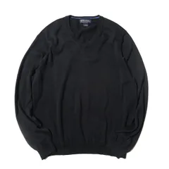 00's ブルックスブラザーズ Vネック スーピマコットン ニット セーター 黒 (L) ブラック 無地 00年代 旧タグ BROOKSBROTHERS アメリカ古着 USED ビンテージ ヴィンテージ