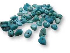 ターコイズ ビーズ ラフロック タンブル 【Ｓサイズ】１０個入 インディアンジュエリー カスタム ネックレス ブレスレット ナバホ, INCA