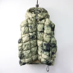 美品 メンズ 2023AW ディーゼル DIESEL W-RALLE-SL ジップアップ フーデッド 中綿パデットベスト M//タイダイ ベージュ-.【2400014352528】