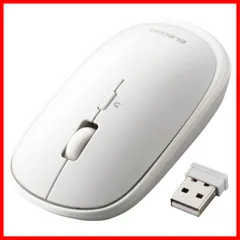 【特売】エレコム ワイヤレスマウス 無線2.4GHz Slint M-TM10DBWH/EC 薄型 静音 4ボタン プレゼンモード機能付 Windows Mac 対応 ホワイト