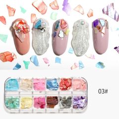 ネイルパーツ 12個セット カラフル シェル 貝 フレーク かわいい 春 夏 秋