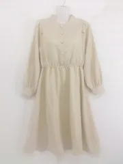 ◇ ParAvion パラビオン 総柄 バンドカラー 長袖 膝下丈 ワンピース サイズONE ベージュ系 レディース P  【1302270003378】のサムネイル