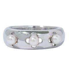 本物 ミキモト MIKIMOTO パール 3.5mm K18 WG リング 指輪 13号 ホワイトゴールド ホワイト アクセサリー ジュエリー 中古 【フォロー割】