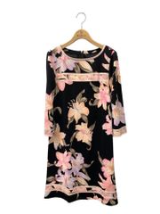 ルネ 6432240 ニットワンピース 38 ブラック フラワー刺繍 パール  