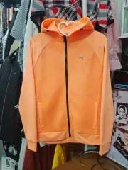 PUMA(プーマ) オレンジ ジップアップパーカー フード付き レディース s