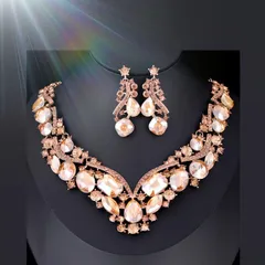 ネックレスピアスセットドレス映え演奏会用アクセサリー 舞台 着物高見えダンス