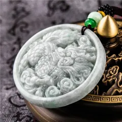 中国アンティーク☆天然石☆希少種翡翠☆ペンダントネックレス☆《#九