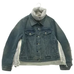 Sacai (サカイ) 20AW DENIM DOCKING NYLON PUTTED JACKET 20-05243 デニムドッキングナイロンパファージャケット パテッドブルゾン ホワイト/ブルー レディースのサムネイル