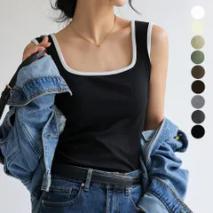 タンクトップ スクエアネック グレー アイボリー くすみカーキ ホワイト レディース ノースリーブ インナートップス ベーシック 部屋着 カジュアル きれいめ 可愛い ルームウェア ダンス衣装 着回し サマートップス 重ね着  99FSFS-006