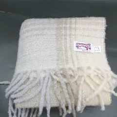 ◇ ⊇ LELLE レレ ウール混 マフラー アイボリー系 ベージュ系 レディース メンズ E  【1502030002782】