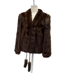 高級毛皮◇MINK FUR クロスミンクコート ジャケット フリンジ付き 毛艶 毛並 皮質 良好 11号 レディース