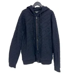 3092【希少・美品】フェンディ シルク混 ズッカ柄 袖ライン ブラック