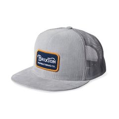 Brixton Grade Mesh Trucker Cap, Silver, One Size 