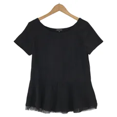 INDIVI インディヴィ バックフリル ペプラム 半袖カットソー size38/ブラック
