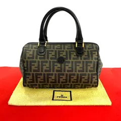 極 美品 FENDI フェンディ ヴィンテージ ズッカ FF 柄 レザー ハンドバッグ ミニ ボストンバッグ ブラック ブラウン カーキ 37621