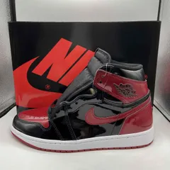 NIKE 2021 AIR JORDAN 1 HIGH RETRO OG PATENT BRED 27.5cm 555088-063 ナイキ エアジョーダン1 レトロ パテントブレッド スニーカー 南堀江店