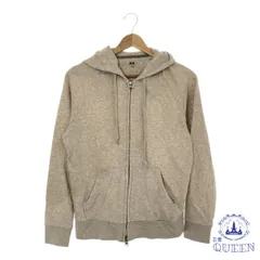 ☆美品 UNIQLO ユニクロ トップス パーカー ファスナー ポケット付き 長袖 レディース グレー M 901-13737 送料無料 古着