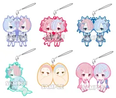 【中古】ストラップ(キャラクター) 全6種セット 「Re：ゼロから始める異世界生活 ラムとレムがいっぱいラバーストラップ」