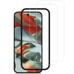 HUAKE Google Pixel 9 Pro/9 ガラスフィルム【(2枚)ガラスフィルム +ガイド枠付き】ガラスフィルム Pixel 9 Pro Pixel 9 用 国産硝子素材製 強化 ガラス 指紋防止 液晶 保護 Google Pixel 9 フィルム