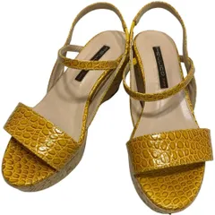 【美品】ペリーコサニー (23) サンダル ストラップ ウェッジソール レザー