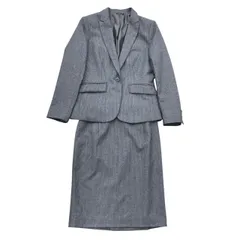THE SUIT COMPANY スーツカンパニー ジャケット セットアップ スカート グレー ストライプ サイズ38