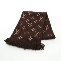 ルイ・ヴィトン LOUIS VUITTON マフラー エシャルプ ロゴマニア シャイン マロン M71383 ウール シルク エシャルプロゴマニア レディース Used A