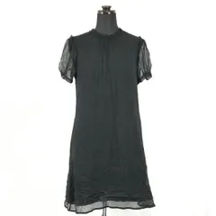 SEE BY CHLOE★シルク100％/半袖ワンピース/膝丈スカート【4/S/黒/ブラック】◆BG678<sale>