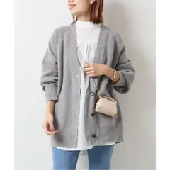 470y*美品 スピックアンドスパン 片畦Vネックカーディガン