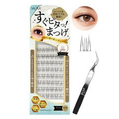 IAURA クイックビューティラッシュ すぐピタっ！まつげ Pure ノリがいらないつけまつげ 自己接着まつげ のり付きつけまつげ くり返し使用可 取り外し自在 ピンセット付 束数たっぷり 極細軽量 防水 部分まつげ