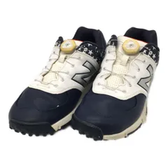 中古 ニューバランスゴルフ New Balance golf ゴルフシューズ  27cm ホワイト ネイビー 星条旗風 ボア BOA [MGB574US]