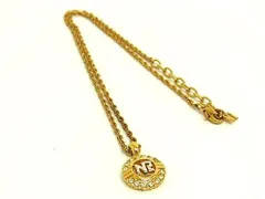 ■美品■ NINA RICCI ニナリッチ ヴィンテージ ラインストーン ネックレス ペンダント アクセサリー レディース ゴールド系 DF8784