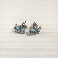 ピアス　ブルー　キラキラ　レディース　さりげない　フォーマル　イベント　結婚式