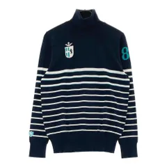 サイズ：4 PEARLY GATES パーリーゲイツ ; タートルネックニットセーター ボーダー柄 ネイビー系 [240101406522] ゴルフウェア メンズ ストスト