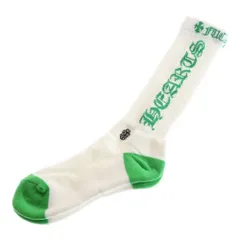 【新品未使用】クロムハーツ　靴下　ホワイト/グリーン CHROME HEARTS クロムハーツ（原本無） SOCKS OLD ENGLISH