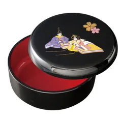 紀州塗り 5.5寸 菓子器 黒 雛さくら お菓子入れ 和風 和室 インテリア雑貨 日本製 国産