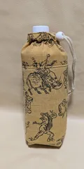 鳥獣戯画　保冷保温ペットボトル500ml用　からし色　ハンドメイド