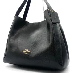極美品<!-利用不可文字-!>COACH ハドリー ホーボー ショルダーバッグ ハンドバッグ トートバッグ 水原希子 上白石萌音 ハドリーホーボー 馬車ロゴ ブラック 黒 ゴールド金具 シボレザー 型番73549