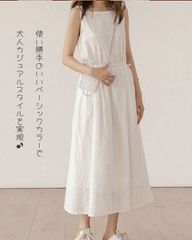 ワンピース 夏 レディース きれいめ 夏ワンピ ホワイト ロングワンピース ロング丈 大人可愛い 韓国 白 シンプル ノースリーブ 袖なし リゾート M 白ワンピース  ボヘミア風 ハワイアン ビーチ リゾートワンピ 海 bi098ze