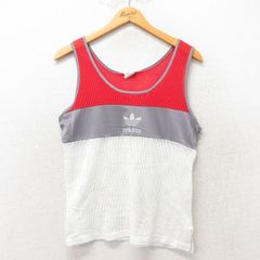 S/古着 アディダス adidas ビンテージ タンクトップ メンズ 80s ワンポイントロゴ メッシュ地 マルチカラー 白他 ホワイト 25jun06 中古