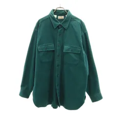 L.L.Bean エルエルビーン 80s USA製 ヴィンテージ 長袖 シャツ 171/2 グリーン アウトドア メンズ 古着