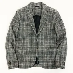 80g23 【美品】 CIRCOLO チルコロ SLIM FIT テーラードジャケット 綿混紡 チェック柄 レディース 女性用 40 グレーのサムネイル