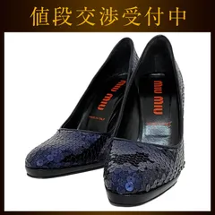 ミュウミュウ パンプス ネイビー ブルー ブラック 美品 23.0cm 36